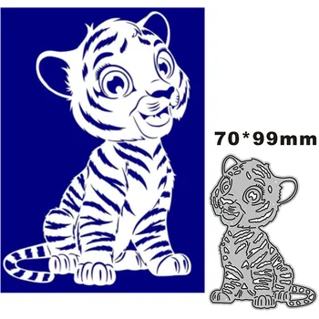2021 Новые милые маленькие тигровые металлические режущие штампы для скрапбукинга, бумажных поделок и рождественских открыток, изготовление тиснения, декор без штампов