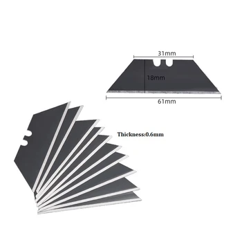 Лезвие Трапециевидное лезвие Режущий инструмент Канцелярские принадлежности Бумага Фанера 0,6 мм Толщина 2,36×0,7 дюйма 60 # Углеродистая сталь