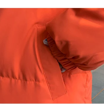 Parkas пуховая хлопковая куртка Женская зима 2023 Новое свободное студенческое ветрозащитное стеганое пальто Хлеб с капюшоном Толстое теплое снежное пальто Леди