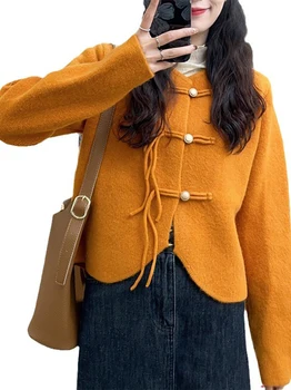 Новый свитер-кардиган на пуговицах в китайском стиле с кисточками на пуговицах для женщин осенью и зимой 2023 года Новый топ из вязаной куртки Hig Super Beautiful