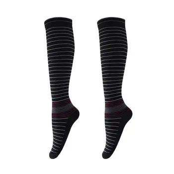 1 пара футбольных носков дышащие впитывающие пот в тонкую полоску дизайн для мужчин и женщин компрессионные чулки для улицы