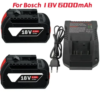 1-3PSC 18 В Аккумулятор для Bosch GBA 18 В 6,0 Ач литиевый BAT609 BAT610G BAT618 BAT618G 17618-01 BAT619G BAT622 SKC181-202L +зарядное устройство