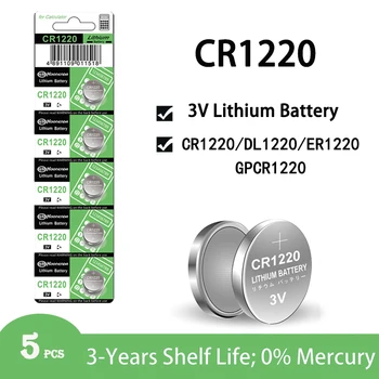 5 шт. CR1220 CR 1220 LM1220 BR1220 KCR1220 литиевая батарея 3 В для игрушечных часов Весы Калькулятор Автомобильный пульт дистанционного управления Кнопка монеты