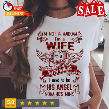 Я не вдова Я жена мужа с крыльями Рубашка, Мемориальная рубашка, Память с длинными рукавами