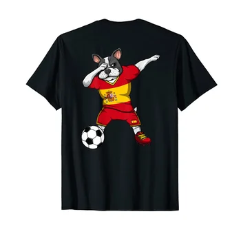 Забавная собака Испания Футбол 100% хлопок флаг футболки Болельщики Джерси Мужчины Женщины Футболка Хип-хоп Топы Футболки Для Болельщиков Подарок