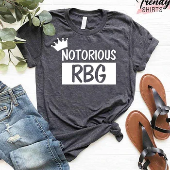 Notorious Rbg Женские футболки Хлопок Феминистская Графическая Футболка Голосование Рут Бейдер Футболка Права женщин Girl Power Одежда Дропшиппинг