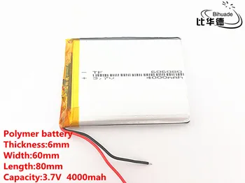 литровый энергетический аккумулятор 606080 3,7 В 4000 мАч Полимерный литий-ионный / литий-ионный аккумулятор для TOY POWER BANK GPS mp3 mp4