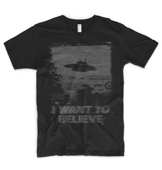Я хочу верить в инопланетный НЛО Зона 51 Roswell X Files Футболка 100% хлопок с о-образным вырезом и коротким рукавом Повседневная мужская футболка Размер S-3XL