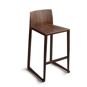  роскошный дизайн штабелируемый барный стул с изогнутой спинкой высокий дуб орех массивный деревянный табурет
