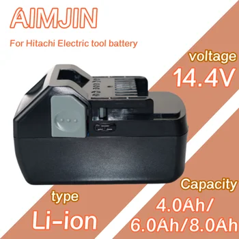 Для литий-ионного аккумулятора Hitachi 14,4 В 4000 мАч / 6000 мАч / 8000 мАч для BSL1430 CJ14DSL BSL1440 аккумуляторного электроинструмента Дрель-шуруповерт