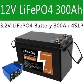 12 В 300 Ач LiFePO4 Батарея BMS Литиевые батареи 4000 циклов для 12,8 В RV Кемперы Гольф-кар Внедорожный Автономный Солнечный Ветер