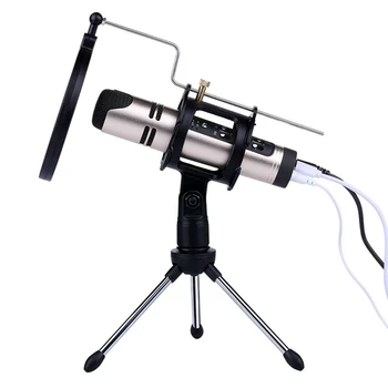  регулируемая микрофонная стойка настольный штатив для записи компьютерного видео с крышкой фильтра ветрового стекла микрофона