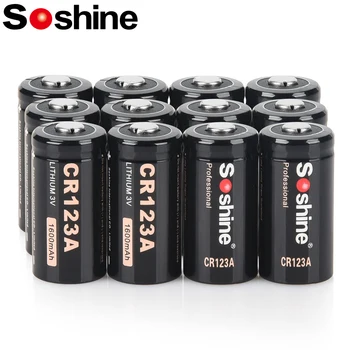 Soshine 1600 мАч CR123A 3 В Первичная литиевая батарея 3 В CR123A Батареи Неперезаряжаемая литий-ионная батарея 10 лет Срок хранения
