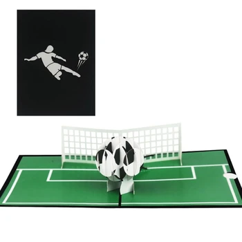 3D Всплывающая Футбольная Поздравительная Открытка Бумажные Футбольные Поздравительные Открытки С Конвертом Открытки Поздравительная Открытка Любитель Спорта