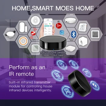 Tuya Smart Home WiFi 2 в 1 Беспроводной многофункциональный шлюз BLE Mesh + ZigBee с 38K ИК-пультом дистанционного управления через Alexa Google Home