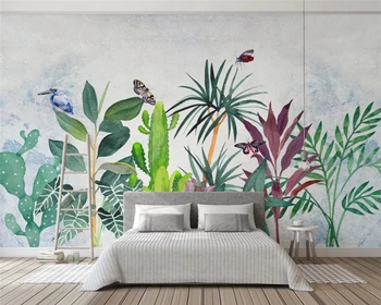 beibehang Индивидуальные классические, экологически чистые, современные шелковистые обои, красивые тропические растения, papel de parede, papier, peint behang