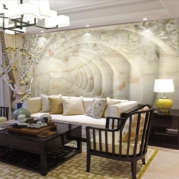 beibehang Индивидуальные большие обои 3d фрески трехмерный узор нефрит тисненый мрамор диван фон обои фрески