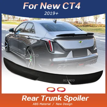 Для Cadillac Ct4 Спойлер Глянец Черный АБС-пластик Углеродное волокно Задний багажник Lippe Wing 2019 2020 2021 Аксессуары для отделки кузова