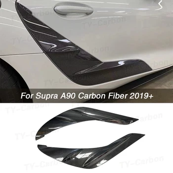 Для Toyota Supra A90 A91 MK5 Сухая панель наружной двери из углеродного волокна Боковая крышка вентиляционной крышки крыла Комплект отделки декоративный FRP 2019-2023