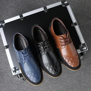 Высококачественная повседневная обувь большого размера Мужская деловая дышащая мужская повседневная обувь Горячая распродажа Модный бренд Коричневая повседневная мужская обувь