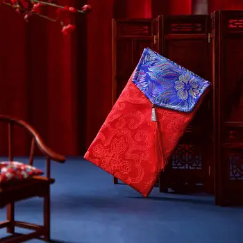 Китайский элемент Свадебное благоволение Изысканные шелковые сумки-конверты с вышивкой Универсальные подарки на свадьбу Новогодние торжества