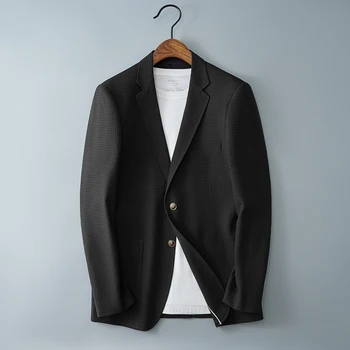 Мужская корейская версия пиджака, маленький костюм, топ, одинарный, тонкий, повседневный, тренд Блейзеры Полиэстер Весна и осень Smart Casual