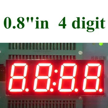 10 шт. Отличное качество 0,8 дюйма 7 семисегментных 4 бит 0,8 дюйма 0,8 дюйма Красные часы Светодиодный дисплей Общий катод Цифра времени