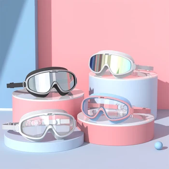 Близорукость у взрослых От -1,5 до -8 Оптические HD Гальванические очки для плавания Защита от запотевания Защита от ультрафиолета Водонепроницаемые силиконовые очки для плавания