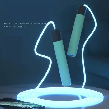  Лампа для прыжков со скакалкой Светящиеся блики Скакалка Волоконно-оптическое флуоресцентное детское фитнес-оборудование для домашнего тренажерного зала Мышечная релаксация