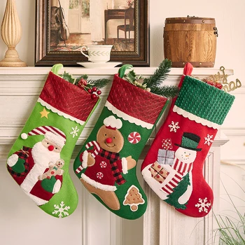 Рождественские чулки, Висячий Санта-Клаус/Снеговик/Имбирный Подарочный Мешок Рождественские Конфеты Подарочный Пакет
