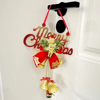 1шт Рождественские украшения Английские таблички с буквами плюс колокольчики Рождественские праздничные сцены Украсить елочные подвески