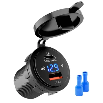 18 Вт Quick Charge 3.0 USB Автомобильное зарядное устройство 48 Вт Type-C PD Розетка для быстрой зарядки Адаптер розетки для автомобиля, лодки, автофургона, мотоцикла